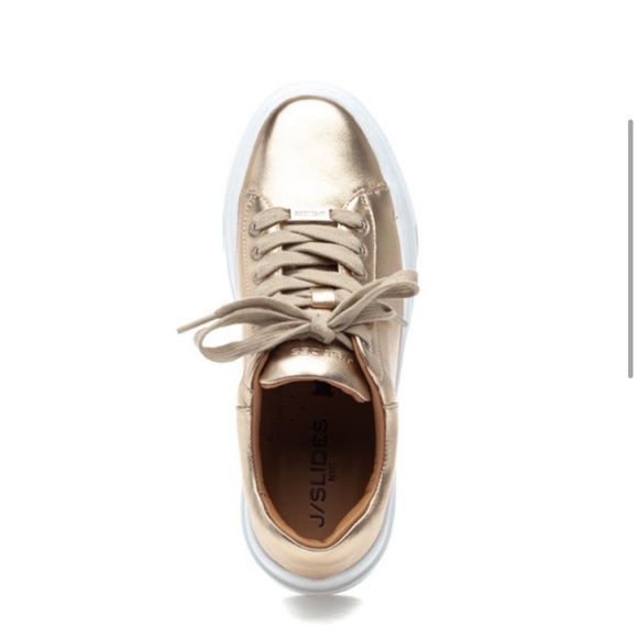 NWT J/SLIDES AMANDA Gold Metallic Sneaker - Picture 4 of 16